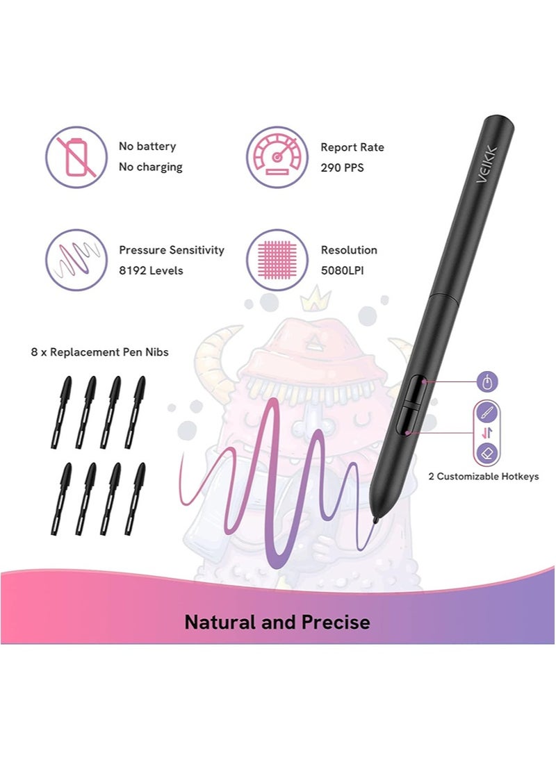 فايك لوحة رسم رقمية، لوحة رسم محمولة فائقة النحافة مقاس 6x4 بوصة مع قلم لمسي سلبي، مثالية للألعاب والتعلم عبر الإنترنت، متوافقة مع أنظمة التشغيل Windows وMac وLinux وAndroid - Image 2